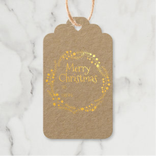 Merry Christmas to from rustic wreath border cute Gift Tags