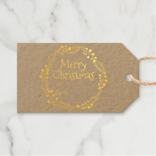 Merry Christmas to from rustic wreath frame cute Gift Tags