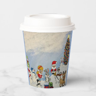 Merry Christmas to go cups with lid. 