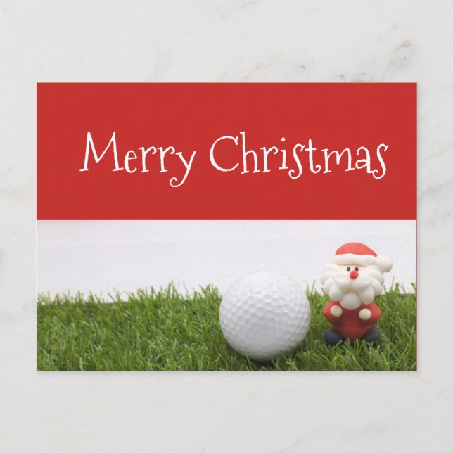 Merry Christmas to golfer Santa with golf ball Postcard (Front)