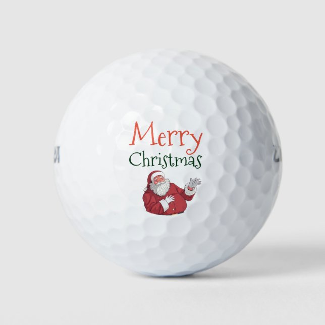 Merry Christmas to golfer with Santa Golf Balls (Front)