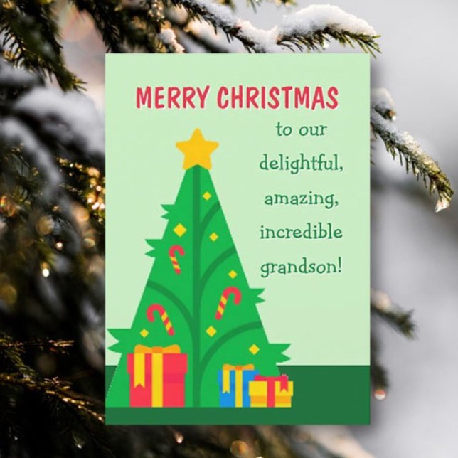 Merry Christmas to grandson card (Creator Uploaded)