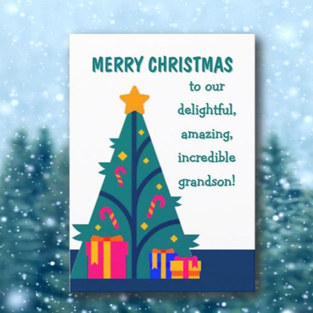Merry Christmas to grandson card (Creator Uploaded)