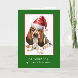Merry Christmas to Loved One with Basset Hound Dog Card