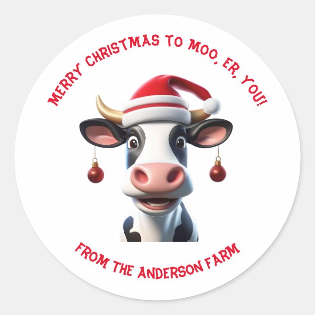 Merry Christmas to Moo Labels (Front)
