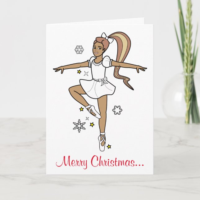 Merry Christmas to My Ballerina Princess Holiday Card (Front)