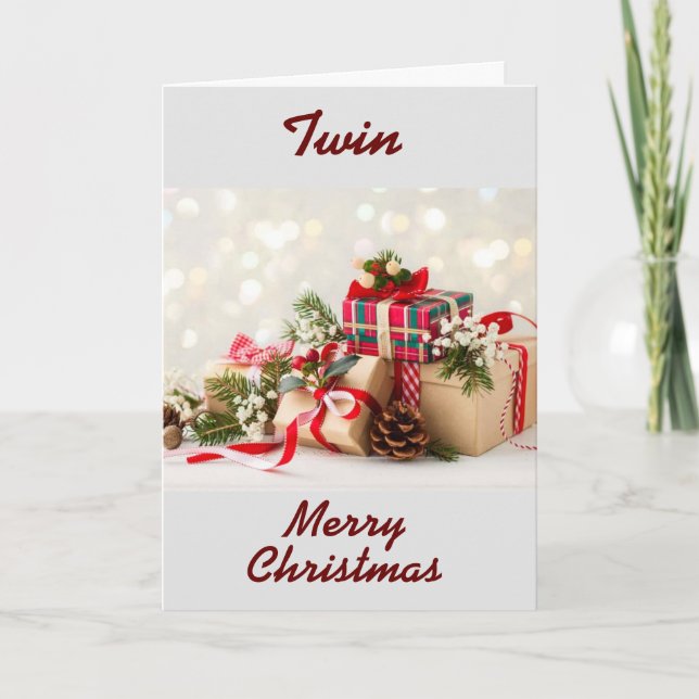 MERRY CHRISTMAS TO ***MY TWIN*** HOLIDAY CARD (Front)
