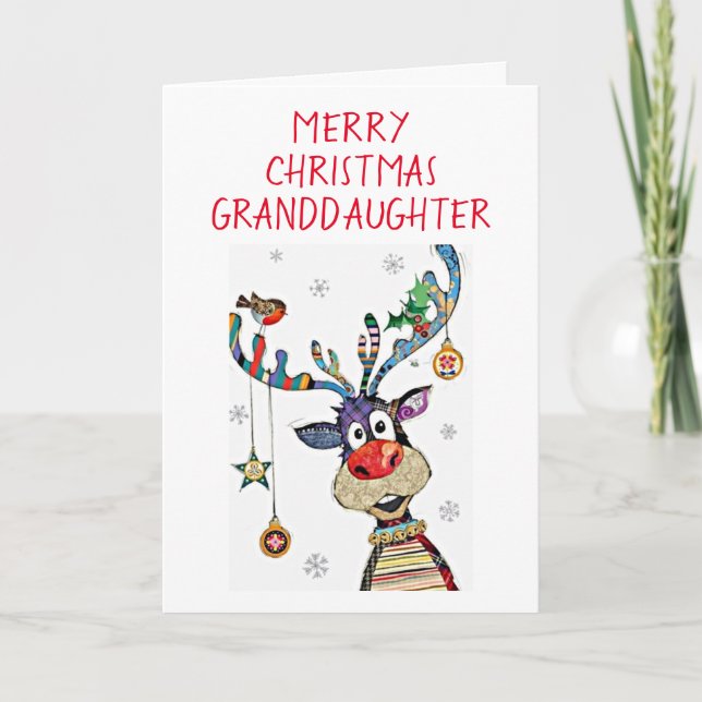 *MERRY CHRISTMAS* to our *GRANDDAUGHTER* CHRISTMAS Holiday Card (Front)