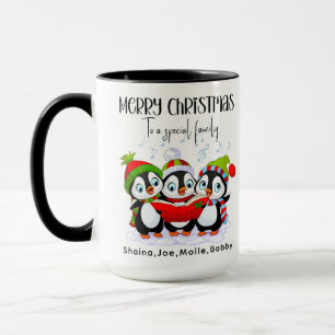 Merry Christmas to Special Family Cute Penguins Mug