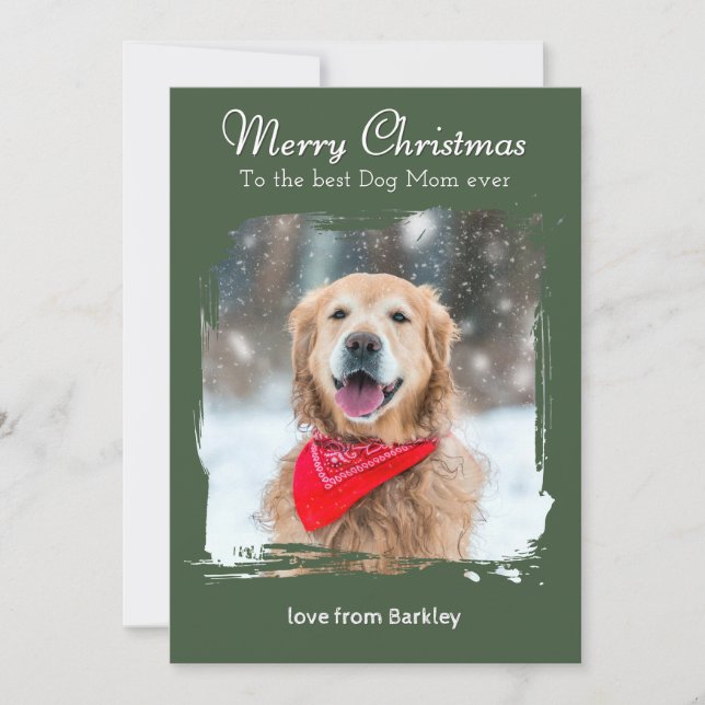 Merry Christmas to the Best Dog Mum Custom Photo Holiday Card (Front)