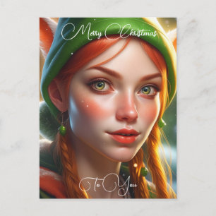 Merry Christmas To You   Cute Elf Postcard