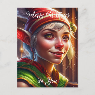 Merry Christmas To You   Cute Elf Postcard