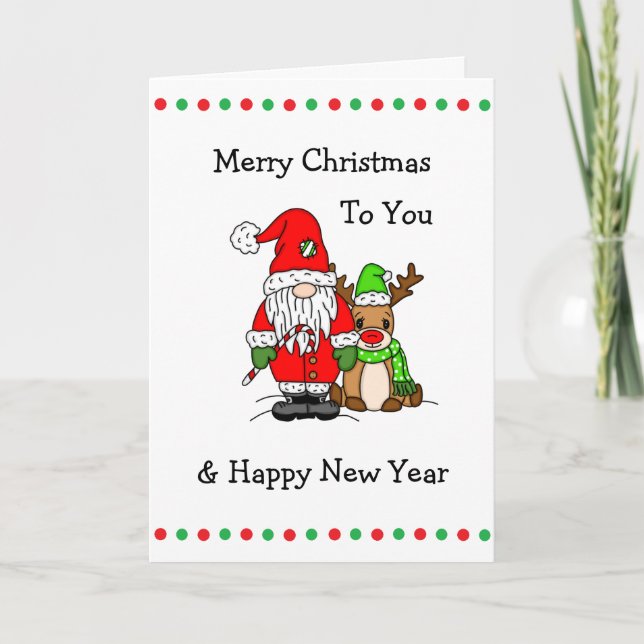 Merry Christmas To You | Surprise Colouring Page Card (Front)