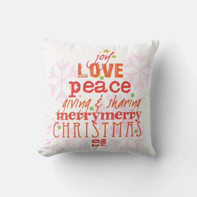 Merry Christmas to You Throw Pillow (Front)