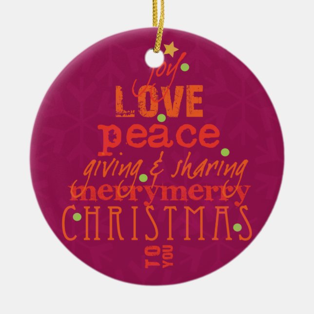 Merry Christmas to You Tree Ornament (Front)