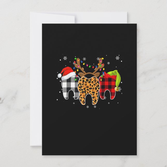 Merry Christmas Tooth Costume Dental Assistant Xma Invitation (Front)