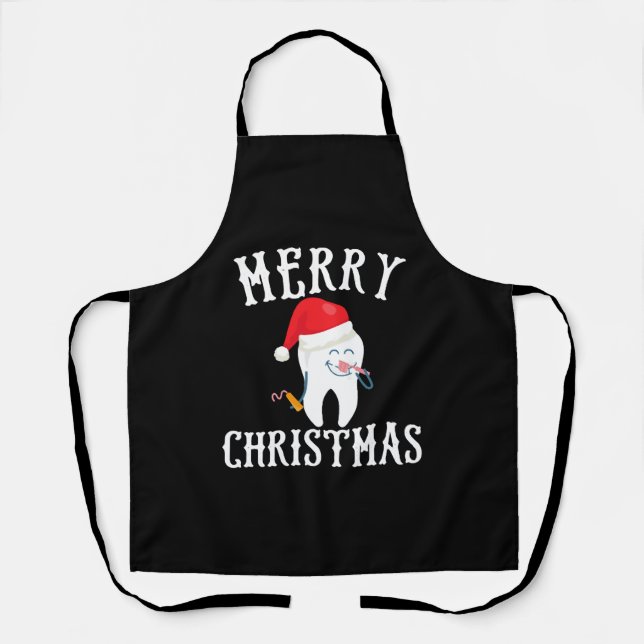 Merry Christmas Tooth Doctor dentist dental Apron (Front)