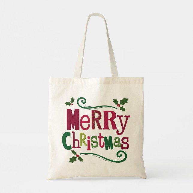 Merry Christmas Tote Bag (A tote bag with the words "Merry Christmas" printed on it!)