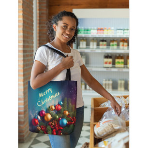 Merry Christmas Tote Bag Custom Personalise Text