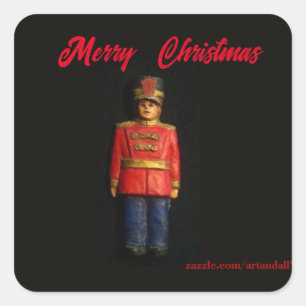  MERRY CHRISTMAS TOY SOLDIER  SQUARE STICKER