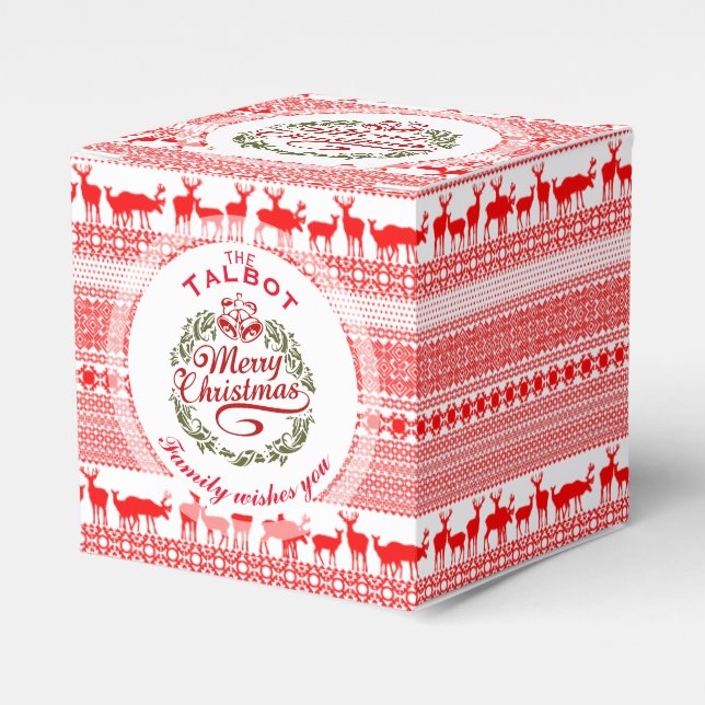 MERRY CHRISTMAS Traditional personalised Favour Bo Box (Front Side)