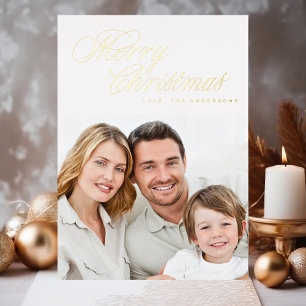 Merry Christmas Traditional REAL Gold Photo