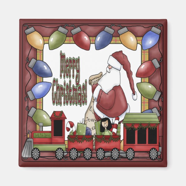 Merry Christmas Train Magnet (Front)