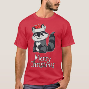 Merry Christmas Trash Panda Santas Hat Racoon 1 T-Shirt