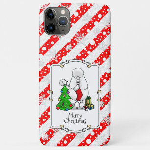 Merry Christmas Tree 2 Poodle (white) Dog Cute Case-Mate iPhone Case