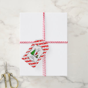 Merry Christmas Tree 2 Poodle (white) Dog Cute Gift Tags
