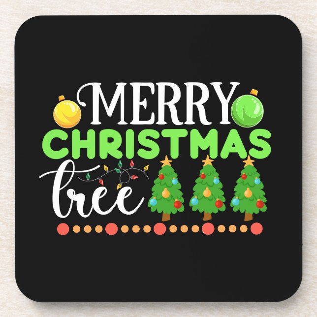 Merry Christmas Tree-34564 Coaster (Front)