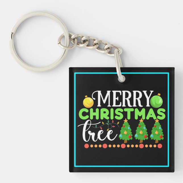 Merry Christmas Tree-34564 Key Ring (Front)