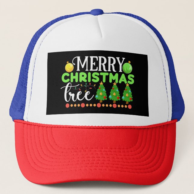 Merry Christmas Tree-34564 Trucker Hat (Front)