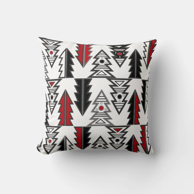Merry Christmas tree abstract modern geometrical o Cushion (Front)
