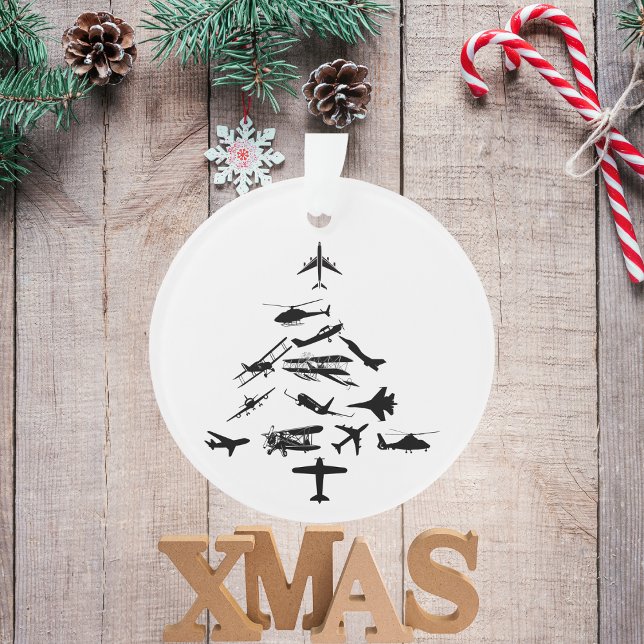 Merry Christmas Tree aeroplane,Cool Aviation Ornament (Creator Uploaded)