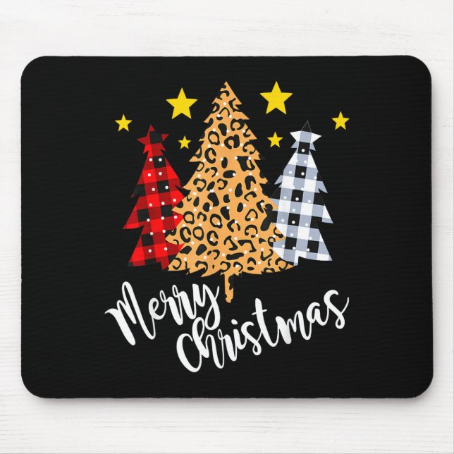 Merry Christmas Tree Buffalo Plaid Red Green Xmas  Mouse Pad (Front)