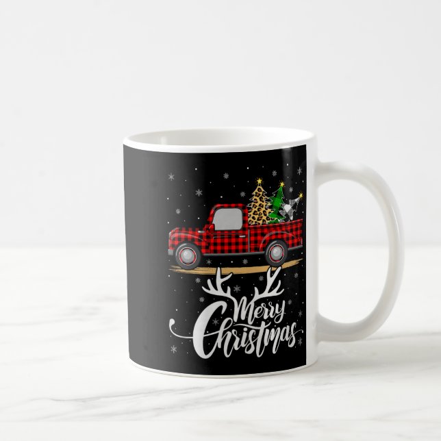 Merry Christmas Tree Buffalo Plaid Truck Family Gr Coffee Mug (Right)