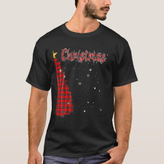 Merry Christmas Tree Buffalo Plaid Xmas Couples Ma T-Shirt