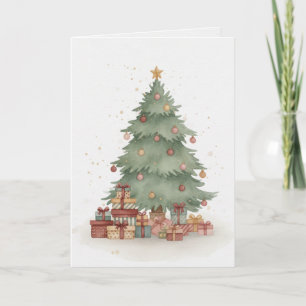 Merry Christmas Tree Card Gifts Under the Tree