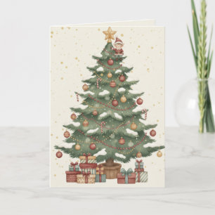 Merry Christmas Tree Card Gifts Under the Tree