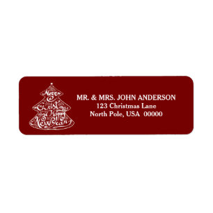 MERRY CHRISTMAS TREE CHALKBOARD RED