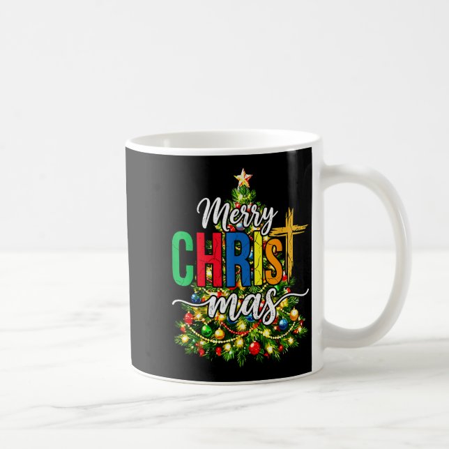 Merry Christmas Tree Christian Xmas  Coffee Mug (Right)