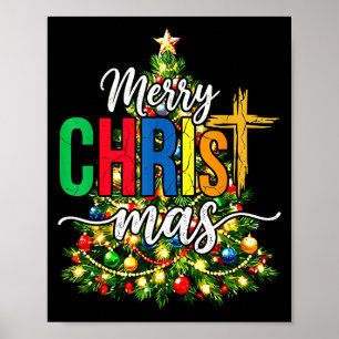 Merry Christmas Tree Christian Xmas  Poster