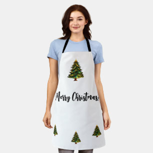Merry Christmas Tree Cooking Baking Holiday Apron