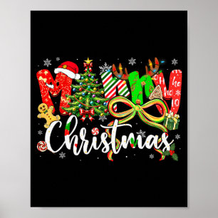Merry Christmas Tree Coquette Bow Xmas Holiday Gir Poster