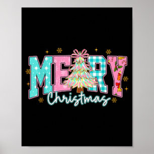 Merry Christmas Tree Coquette Bow Xmas Holiday Wom Poster