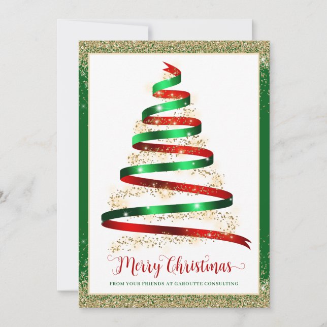 Merry Christmas Tree Corporate Business Logo Card (Front)