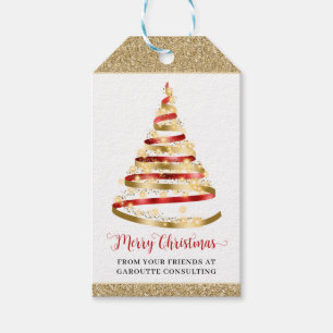 Merry Christmas Tree Corporate Holiday Gift Tags