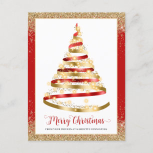Merry Christmas Tree Corporate Logo Holiday Postcard