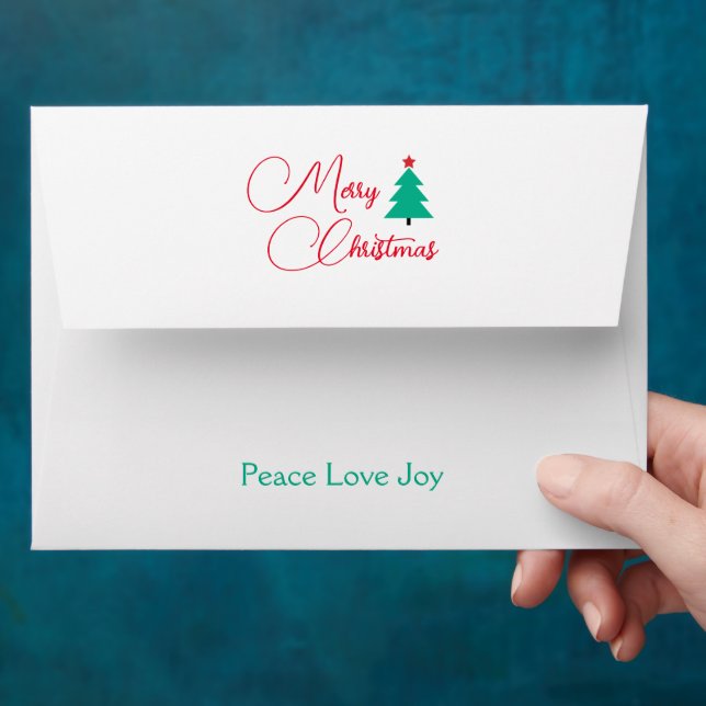 Merry Christmas Tree Customisable Envelope (Hand)